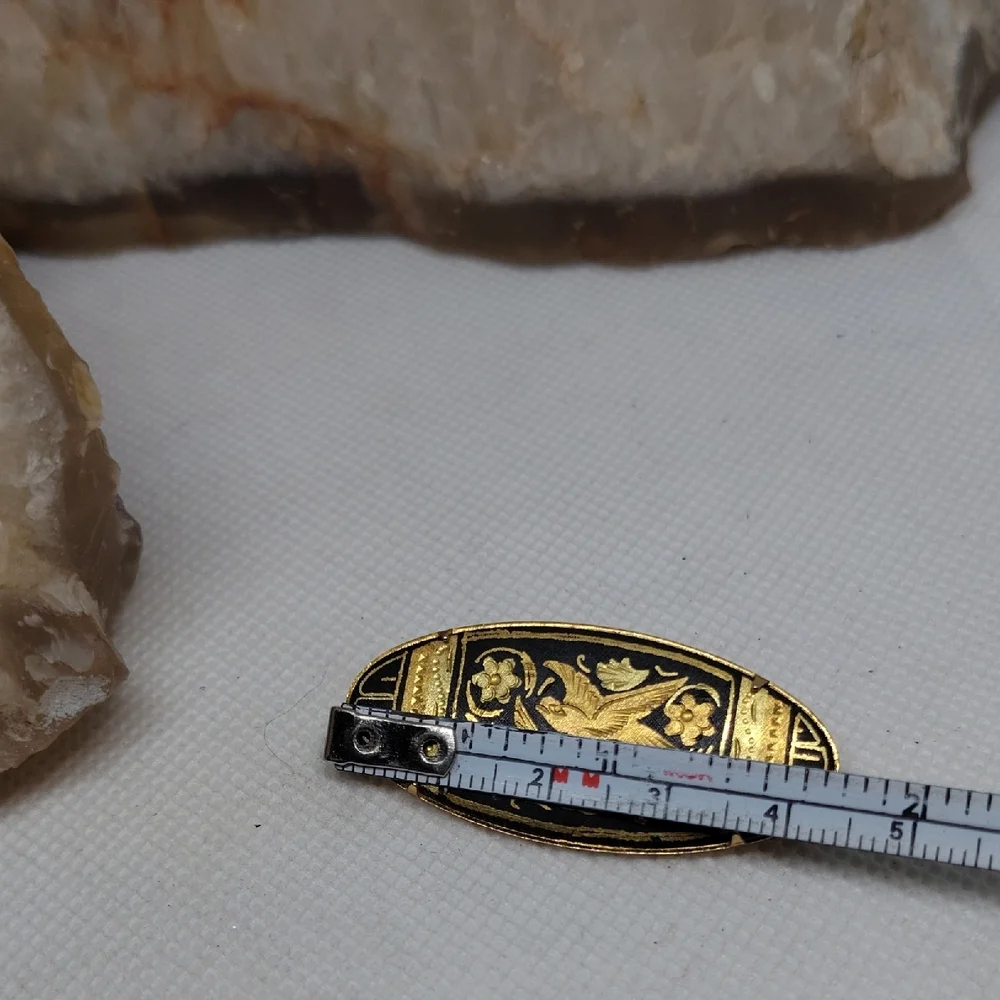 Damascene Brooch With Trombone Clasp - Picture 6 of 6